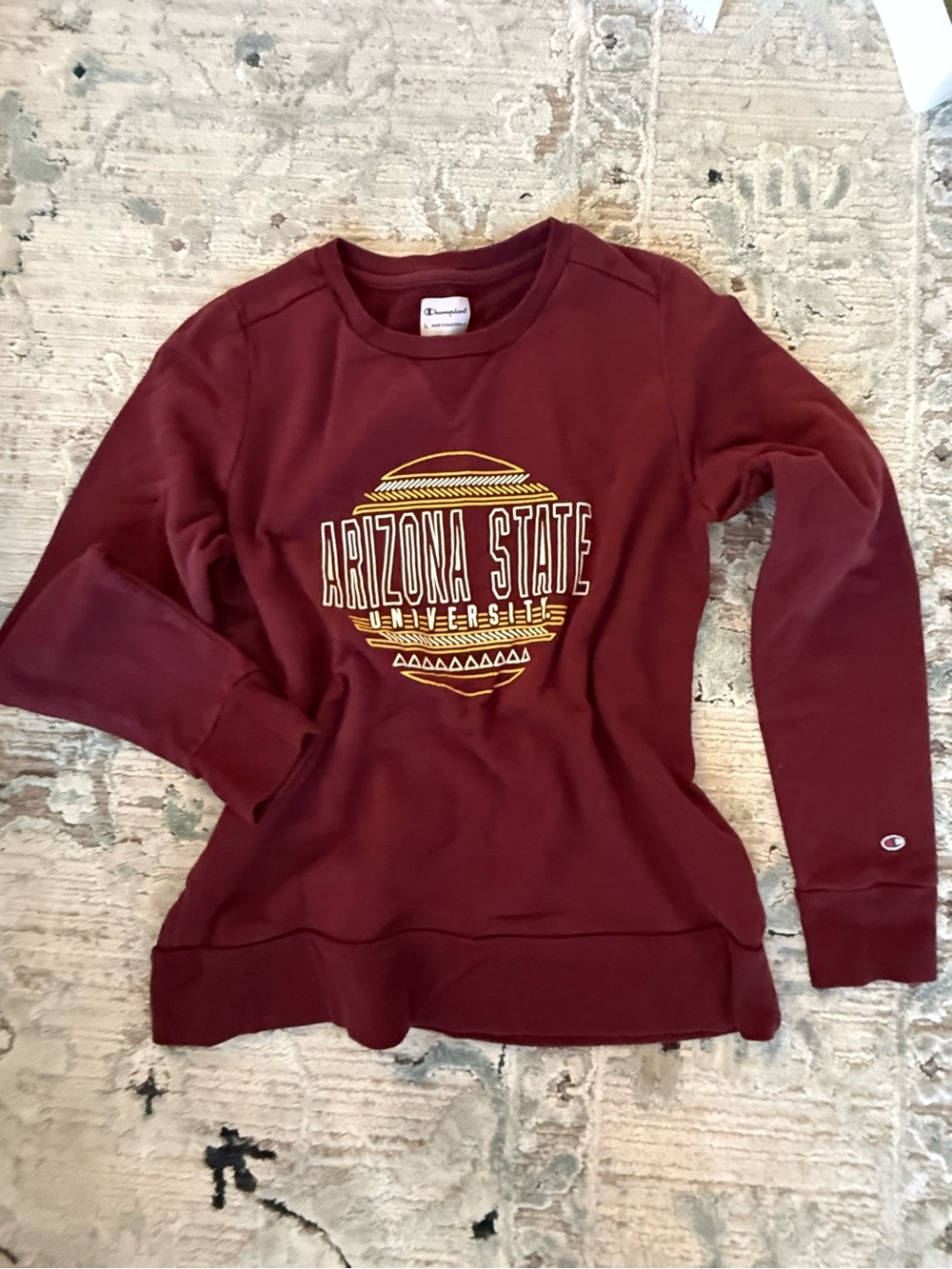 Vintage Champion Maroon Arizona State Logo Crewneck Sweatshirt
